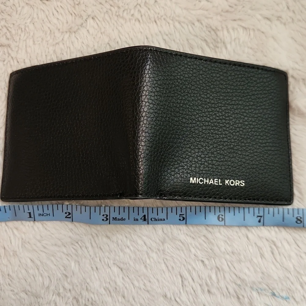Michael Kors Black Textured Leather Bi-Fold Wallet